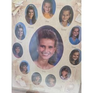 Wooden Vintage 12 Year School Picture Sealed Frame